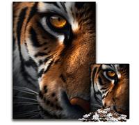 Rompecabezas de 1000 Piezas para Adultos: Ojo de Tigre Intenso, Rompecabezas imposibles para Adultos, Ideal para diversión Familiar, relajación y Regalos navideños, 26x38cm/10,23x14,96 Pulgadas