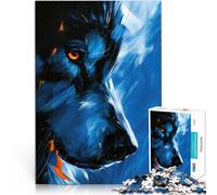 Rompecabezas de 1000 Piezas para Adultos “Ojo del Lobo” Hecho de Papel，para Mayores de 14 años Decoración artística del hogar con póster y Hoja de Preguntas a Juego。tamaño：26x38cm/10.24x14.96pulgada