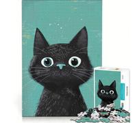 Rompecabezas de 1000 Piezas para Adultos: Ojos de Gato Curiosos, Juego de ingenio, dificultad Alta, cumpleaños y Navidad 38x26cm
