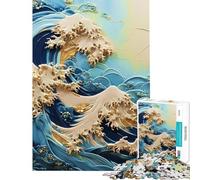 Rompecabezas de 1000 Piezas para Adultos Ola Surrealista de Kanagawa Difícil y desafiante Actividades Familiares Juego práctico para Mayores de 14 años (50x75cm)
