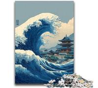 Rompecabezas de 1000 Piezas para Adultos, Olas japonesas, Rompecabezas para Adolescentes Juegos Divertidos Cada Pieza es única Juego desafiante y Divertido para Toda la Familia (75x50cm)