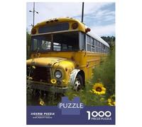 Rompecabezas De 1000 Piezas para Adultos Old School Bus Rompecabezas para Adultos Juegos Divertidos Desafío Difícil Interacción Entre Padres E Hijos 38x26cm/1000pcs