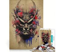 Rompecabezas de 1000 Piezas para Adultos Oni Samurai No decoración de Pared de Juguete Actividades Familiares Lista de Deseos con Papá Noel 38x52cm