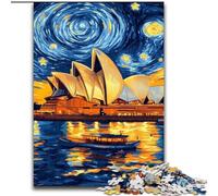 Rompecabezas de 1000 Piezas para Adultos, Ópera de Sídney de Noche, divertirse en Familia en Navidad, Acción de Gracias, cumpleaños y Pascua, 50x75cm
