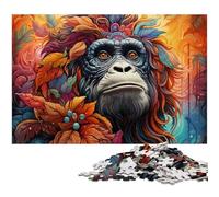 Rompecabezas de 1000 Piezas para Adultos: Orangután psicodélico en la Jungla Rompecabezas desafiante y difícil Una Obra de Arte para Adolescentes a Partir de 14 años (tamaño 75 x 50 cm)