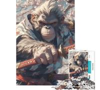 Rompecabezas de 1000 Piezas para Adultos Orangután Samurai Diversión Garantizada en casa para Toda la Familia Juego Imposible para Mayores de 14 años 38x52cm