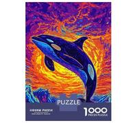 Rompecabezas De 1000 Piezas para Adultos Orca Breaching Vibrant Ocean Art Rompecabezas para Adultos Juego Familiar Difícil Difícil Y Desafiante 38x26cm/1000pcs