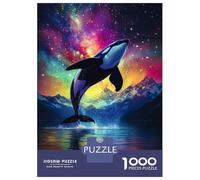 Rompecabezas De 1000 Piezas para Adultos Orca Whale Leaping in Cosmic Waters Rompecabezas para Adultos Juguetes Antiestrés Decoración Perfecta Cumpleaños Y Navidad 70x50cm/1000pcs