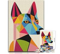 Rompecabezas de 1000 Piezas para Adultos, Original, geométrico, Retrato de Perro, Rompecabezas, Juegos Familiares, antiestrés, Regalo para cumpleaños, tamaño 50x75cm