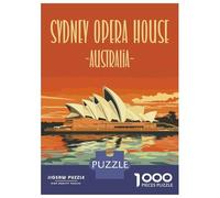 Rompecabezas De 1000 Piezas para Adultos Original Sydney Opera House Poster Rompecabezas para Adultos Juguetes Antiestrés Ensamblaje De Patrones Interacción Entre Padres E Hijos 52x38cm/1000pcs