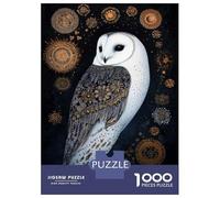 Rompecabezas De 1000 Piezas para Adultos Ornate Owl with Golden Celestial Ornaments Rompecabezas Juegos Divertidos Vacaciones En Casa Matar El Tiempo Cumpleaños Y Navidad 38x26cm/1