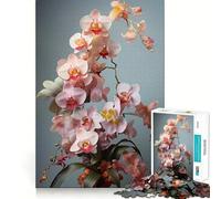 Rompecabezas de 1000 Piezas para Adultos Orquídeas en Flor,Corte Premium,Juego Estimulante,diversión sin Preocupaciones,decoración navideña (38x26cm)
