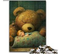 Rompecabezas de 1000 Piezas para Adultos: Osito de Peluche durmiendo Regalo Divertido y Actividad para el hogar (26x38cm)