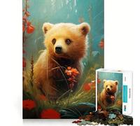 Rompecabezas de 1000 Piezas para Adultos Osito,sin Cortes, Juego de ingenio,Divertido,Juego Casual, (38x52cm)