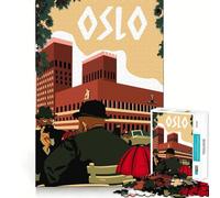Rompecabezas de 1000 Piezas para Adultos Oslo,Corte, Divertido Juego de concentración,Regalo para Jugar tranquilamente,Regalo de cumpleaños para Aficionados (38x26cm)