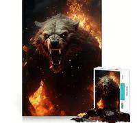 Rompecabezas de 1000 Piezas para Adultos Oso del Infierno,Bordes Lisos,Juguete de Construcción,Juego de Concentración,Juego de Momentos Tranquilos,Escena Navideña (38x26cm)