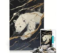 Rompecabezas de 1000 Piezas para Adultos Oso Polar abriéndose Paso Juguetes para armar ensamblaje de Patrones colección de Artistas Bellas Artes 38x26cm