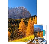 Rompecabezas de 1000 Piezas para Adultos Otoño en los Alpes Dolomitas Rompecabezas para Adultos Juguetes antiestrés Vacaciones en casa Matar el Tiempo Ayuda a ejercitar el Cerebro (tamaño 50x75cm)
