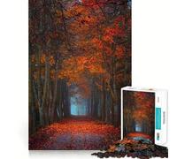 Rompecabezas de 1000 Piezas para Adultos Otoño Mañana con Niebla Desafío artístico Tiempo de Descanso Divertido Juego Regalo de cumpleaños para la Mente (50x75cm)
