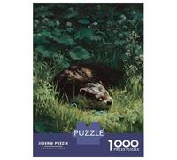 Rompecabezas De 1000 Piezas para Adultos Otter Sleeping in Lush Green Grass Rompecabezas Juego De Ingenio Ensamblaje De Patrones Regalos De Cumpleaños Y Únicos 70x50cm/1000pcs