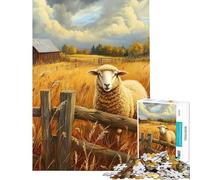 Rompecabezas de 1000 Piezas para Adultos Ovejas en un Campo Rompecabezas práctico para Adultos Juego de construcción de Patrones Regalo de cumpleaños y único (tamaño 50x75cm)