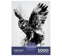 Rompecabezas De 1000 Piezas para Adultos Owl Black and White Rompecabezas para Adultos Juegos Familiares Desafío Difícil para Cumpleaños, Navidad 70x50cm/1000pcs