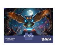Rompecabezas De 1000 Piezas para Adultos Owl DJ in The Woods Rompecabezas para Adultos Juego De Ingenio Pero Divertido Y Humorístico 38x26cm/1000pcs