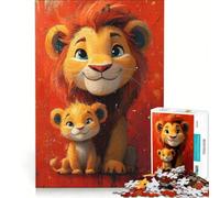 Rompecabezas de 1000 Piezas para Adultos, Padre e Hijo, diseño de león, Juego Imposible, decoración del hogar, Toda la Familia 38x26cm