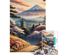 Rompecabezas de 1000 Piezas para Adultos Pagoda en Primavera desafío de Inteligencia Cerebral Juguetes adictivos Juegos Familiares decoración de Pared Regalo Divertido (tamaño 75x50cm)