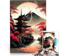 Rompecabezas de 1000 Piezas para Adultos Pagoda Japonesa Reducción del estrés Interesante Decoración de Pared cumpleaños y Navidad 38x26cm