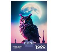 Rompecabezas De 1000 Piezas para Adultos Paint Owl on Cloud Rompecabezas para Adolescentes Juegos Familiares Difícil Difícil Interacción Entre Padres E Hijos 38x26cm/1000pcs