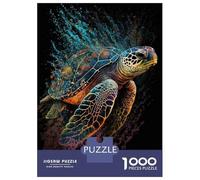 Rompecabezas De 1000 Piezas para Adultos Paintsplash Sea Turtle Rompecabezas para Adultos Juego De Ingenio para La Diversión Familiar Cumpleaños 52x38cm/1000pcs