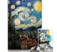 Rompecabezas de 1000 Piezas para Adultos, País de la Noche Estrellada, desafiante, Pero Divertido y Divertido Regalo de cumpleaños, decoración de Pared 38x26cm