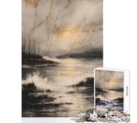 Rompecabezas de 1000 Piezas para Adultos Paisaje costero Kintsugi en Dorado Juguetes de decoración para el hogar Regalos de Amigo Secreto Juego de ingenio descompresión Intelectual tamaño 38x52cm