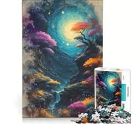 Rompecabezas de 1000 Piezas para Adultos: Paisaje de Cascada de ensueño, Juego Imposible, Ideal para Pasar el Tiempo en casa Durante Las Vacaciones, Regalo para Amigos y Familiares 38x52cm