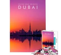 Rompecabezas de 1000 Piezas para Adultos Paisaje de Dubái Ideal para Juegos educativos desafíos Juegos relajantes Divertidos y Originales tamaño 38x52cm