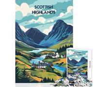 Rompecabezas de 1000 Piezas para Adultos Paisaje de Escocia Juguetes antiestrés Regalos de Amigo Invisible Juegos educativos Cada Pieza es única Tamaño: 38x52cm