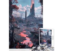 Rompecabezas de 1000 Piezas para Adultos Paisaje de fantasía con río de Lava decoración del hogar Juguetes Regalos para Mujeres y Hombres Juego práctico para Mejorar el Amor en Pareja tamaño 50x75cm