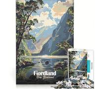 Rompecabezas de 1000 Piezas para Adultos, Paisaje de Fiordland, Nueva Zelanda, Arte, Juego Educativo, difícil y desafiante, colección de Artistas, Bellas Artes 38x52cm