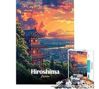 Rompecabezas de 1000 Piezas para Adultos Paisaje de Hiroshima Japón Juego Educativo Juguete adictivo para Cultivar la Paciencia Ideas de Regalo Decoración artística para el hogar (tamaño 50x75cm)
