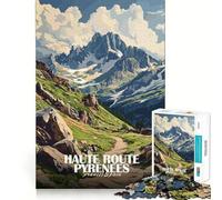 Rompecabezas de 1000 Piezas para Adultos Paisaje de la Alta Ruta de los Pirineos,Arte de Corte Premium,Divertido,Estimulante Mental,Juego Relajante, Tranquilo (50x75cm)