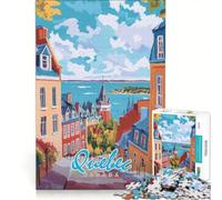 Rompecabezas de 1000 Piezas para Adultos Paisaje de la Ciudad de Quebec Juegos Familiares Divertidos y con Humor un Juego de desafío único 50x75cm