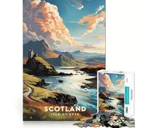 Rompecabezas de 1000 Piezas para Adultos,Paisaje de la Isla de Skye,decoración de Bordes limpios,Actividad Cerebral,diversión fácil,Regalo de cumpleaños para la Mente (50x75cm)