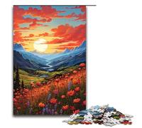 Rompecabezas de 1000 Piezas para Adultos: Paisaje de montaña con Flores Silvestres. Un Juego desafiante. Una Obra de Arte. Apto para Adolescentes de 14 años en adelante. 1000 Piezas (75 x 50 cm).