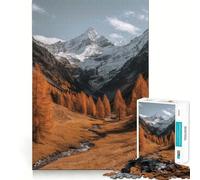 Rompecabezas de 1000 Piezas para Adultos Paisaje de montaña otoñal con Arroyo Arte de Corte preciso Juego de ingenio Diversión para el Tiempo Libre Regalo Ideal para cumpleaños (50x75cm)