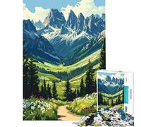 Rompecabezas de 1000 Piezas para Adultos Paisaje de montaña y Valle con Sendero para Caminatas Juegoses Que desafían la Inteligencia Juguetes adictivos Un Gran Regalo para la diversión