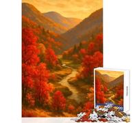 Rompecabezas de 1000 Piezas para Adultos Paisaje de otoño río Valle Juguete para decoración de Pared Gran Regalo para Juegos Familiares Mejora el Amor Entre Parejas tamaño 38x26cm