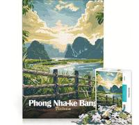 Rompecabezas de 1000 Piezas para Adultos Paisaje de Phong Nha-KE Bang Vietnam Juego Relajante con Corte de precisión Ideal para Decorar el Escritorio 38x26cm