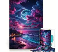 Rompecabezas de 1000 Piezas para Adultos Paisaje de Playa fantástico,Arte de Bordes precisos,Juego Mental,Regalo Ideal para Pasar un rato Agradable,Regalo Divertido de Navidad (50x75cm)