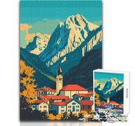 Rompecabezas de 1000 Piezas para Adultos, Paisaje de Pueblo Alpino Italiano, Juego desafiante, Juguetes, Regalos para Mujeres, Regalo de cumpleaños, tamaño 50x75cm
